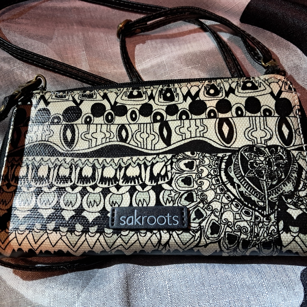 Sakroots Black and Cream Patterned Women's Bag